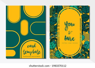 Card template leaf pattern vector illustration design wallpaper background collection