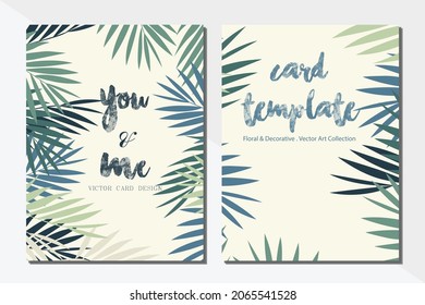 Card template leaf pattern vector illustration design wallpaper background collection