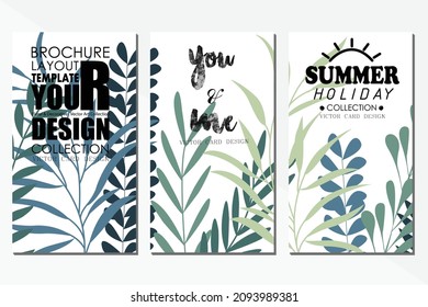 Card template leaf pattern vector illustration design wallpaper background collection