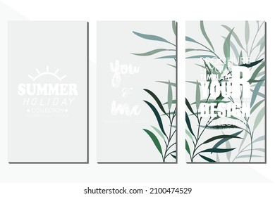 Card template leaf pattern vector illustration design wallpaper background collection