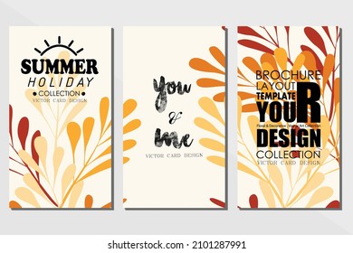 Card template leaf pattern vector illustration design wallpaper background collection