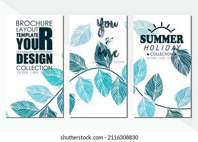 Card template leaf pattern vector illustration design wallpaper background collection