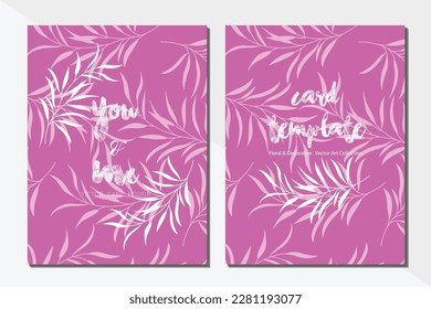Kartenvorlage, rosa und weiß, Vektorgrafik-Design, Hintergrundkollektion