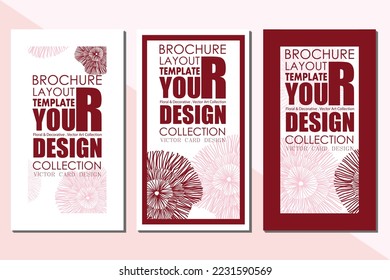 Card template leaf red color vector illustration design wallpaper background collection.