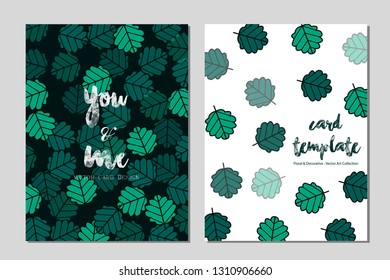 Card template leaf vector illustration design