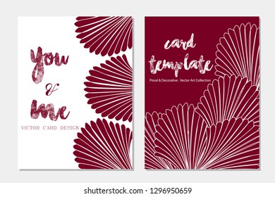 Card template leaves vector illustration design