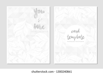 Card template leaves vector illustration design