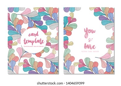 Card template leaves vector illustration design