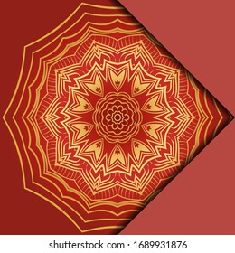 Plantilla De Tarjeta Con Patrón Mandala. Para tarjeta de visita, clase de meditación.  Ilustración. Vector