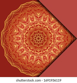 Plantilla De Tarjeta Con Patrón Mandala. Para tarjeta de visita, clase de meditación.  Ilustración. Vector
