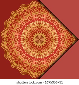 Card Template With Mandala Pattern. For Business Card, Meditation Class. Illustration. Vector