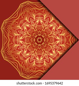 Plantilla De Tarjeta Con Patrón Mandala. Para tarjeta de visita, clase de meditación.  Ilustración. Vector