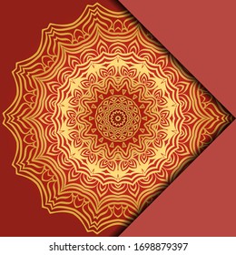 Plantilla De Tarjeta Con Patrón Mandala. Para tarjeta de visita, clase de meditación.  Ilustración. Vector
