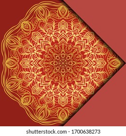 Card Template With Mandala Pattern. For Business Card, Meditation Class. Illustration. Vector