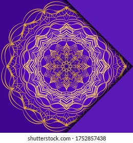 Card Template With Mandala Pattern. For Business Card, Meditation Class. Illustration. Vector