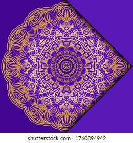 Card Template With Mandala Pattern. For Business Card, Meditation Class. Illustration. Vector