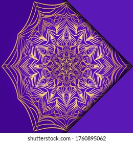 Plantilla De Tarjeta Con Patrón De Mandala. Para tarjeta de visita, clase de meditación. Ilustración. Vector