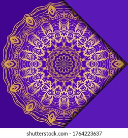 Kartenvorlage mit Mandala-Muster. Für Visitenkarte, Meditationsklasse. Illustration. Vektorgrafik