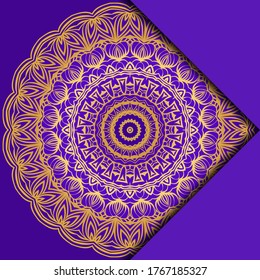 Kartenvorlage mit Mandala-Muster. Für Visitenkarte, Meditationsklasse. Illustration. Vektorgrafik