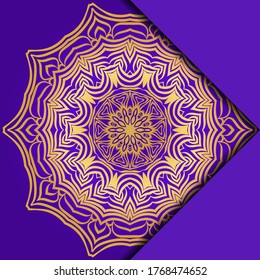 Plantilla De Tarjeta Con Patrón De Mandala. Para tarjeta de visita, clase de meditación. Ilustración. Vector