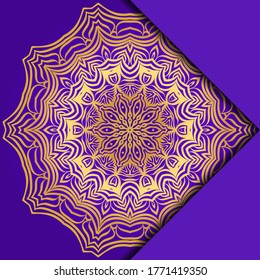 Kartenvorlage mit Mandala-Muster. Für Visitenkarte, Meditationsklasse. Illustration. Vektorgrafik