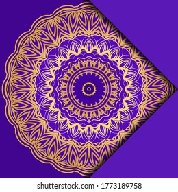 Plantilla De Tarjeta Con Patrón De Mandala. Para tarjeta de visita, clase de meditación. Ilustración. Vector
