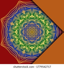 Card Template With Mandala Pattern. For Business Card, Meditation Class. Illustration. Vector