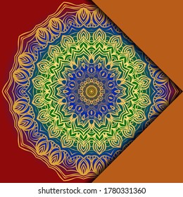 Card Template With Mandala Pattern. For Business Card, Meditation Class. Illustration. Vector
