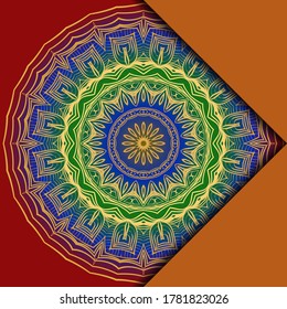 Card Template With Mandala Pattern. For Business Card, Meditation Class. Illustration. Vector