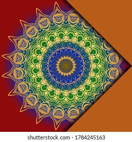 Card Template With Mandala Pattern. For Business Card, Meditation Class. Illustration. Vector