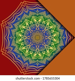 Card Template With Mandala Pattern. For Business Card, Meditation Class. Illustration. Vector