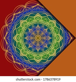 Card Template With Mandala Pattern. For Business Card, Meditation Class. Illustration. Vector