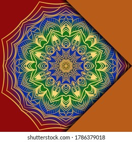 Card Template With Mandala Pattern. For Business Card, Meditation Class. Illustration. Vector