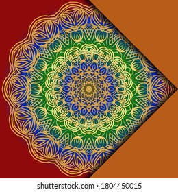 Card Template With Mandala Pattern. For Business Card, Meditation Class. Illustration. Vector