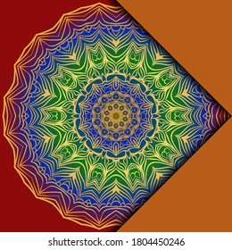 Card Template With Mandala Pattern. For Business Card, Meditation Class. Illustration. Vector