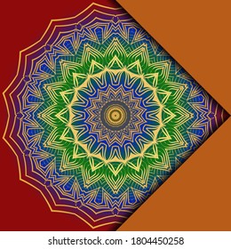 Card Template With Mandala Pattern. For Business Card, Meditation Class. Illustration. Vector