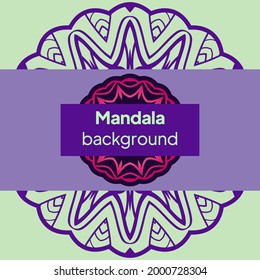 Card template with mandala pattern. Decorative openwork filigree art, lace background for Wedding, Valentine's day greeting cards, Birthday Invit. vector