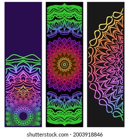 Plantilla de tarjeta con patrón de mandala. Arte decorativo de fibra de vidrio, fondo de encaje para Bodas, tarjetas de felicitación de San Valentín, Invitación de cumpleaños. vector
