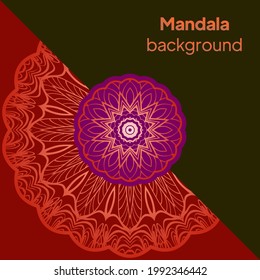 Card template with mandala. vector illustration. background for Wedding, Valentine's day greeting cards, Birthday Invit