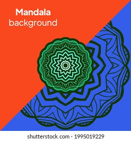 Card template with mandala. vector illustration. background for Wedding, Valentine's day greeting cards, Birthday Invit
