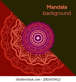 Plantilla de tarjeta con mandala. ilustración vectorial. antecedentes para bodas, tarjetas de felicitación de San Valentín, invitación de cumpleaños