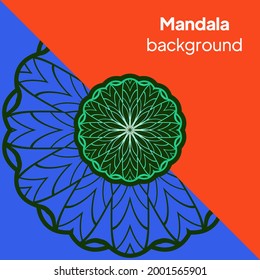 Plantilla de tarjeta con mandala. ilustración vectorial. antecedentes para bodas, tarjetas de felicitación de San Valentín, invitación de cumpleaños
