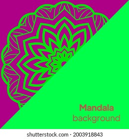 Card template with mandala. vector illustration. background for Wedding, Valentine's day greeting cards, Birthday Invit