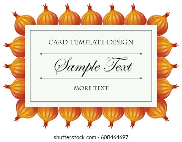 Card template with onions illustration