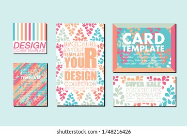 Card template pastel color vector illustration design wallpaper background collection