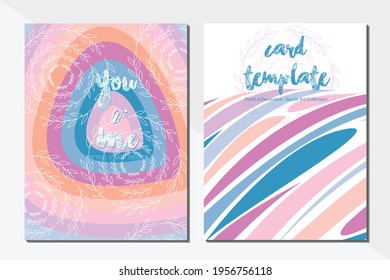 Card template pastel color vector illustration design wallpaper background collection