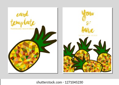 Card template pineapple vector illustration design