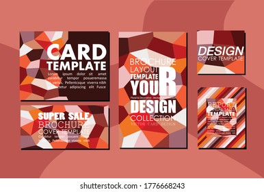 Card template polygon orange color vector illustration design wallpaper background collection