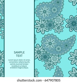Card template, postcard, poster, invitation, greetings with place for text,  traditional Oriental style