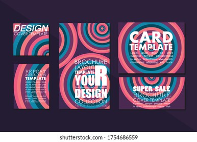 Card template retro vector illustration design wallpaper background collection